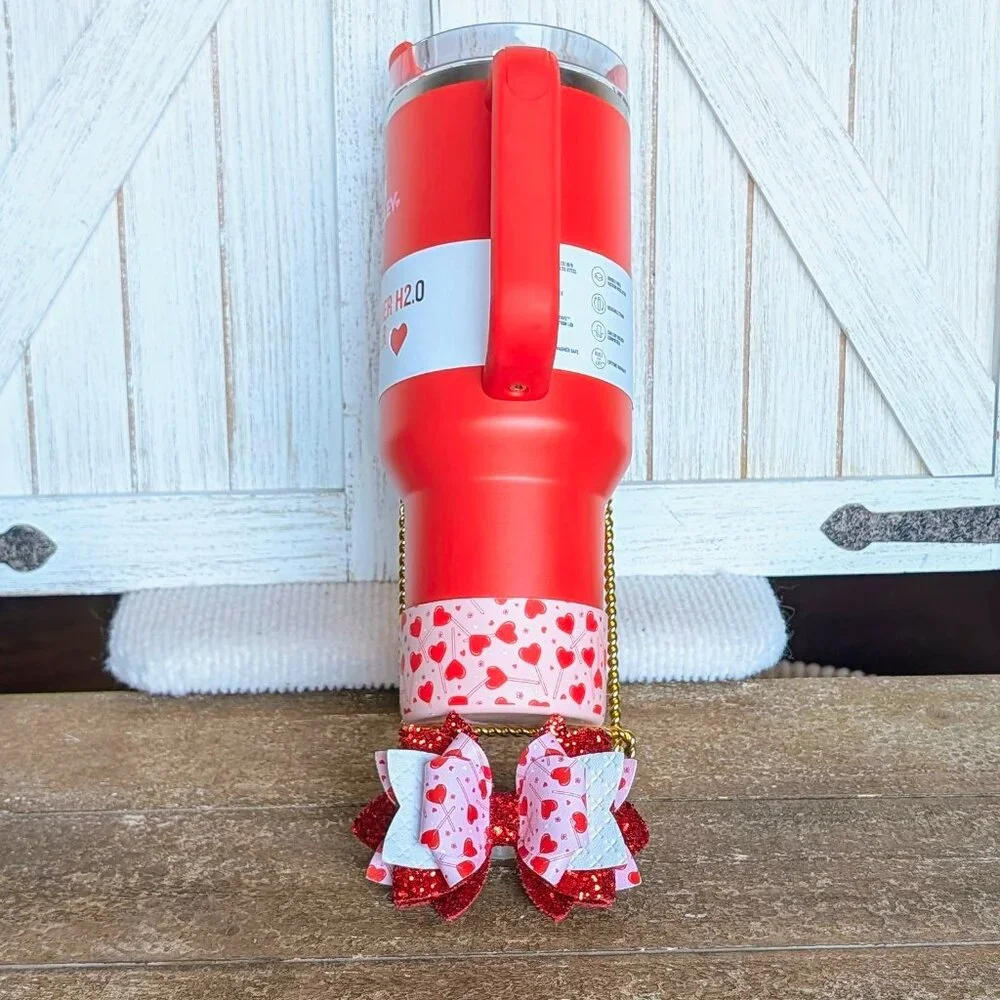 NWT Stanley Valentine’s Day RED 40oz Tumbler + Custom Bow/Boot ❤️ - Picture 8 of 9